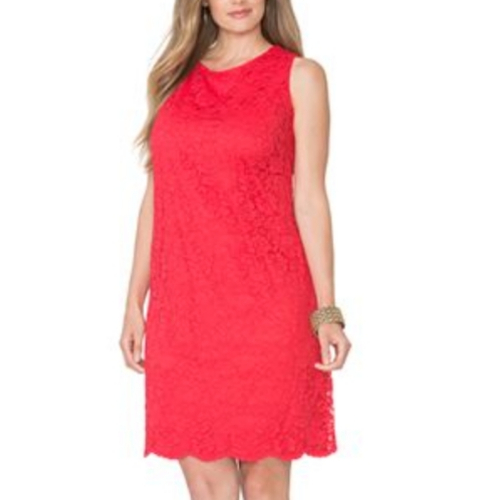 NWOT Chaps lace overlay sheath
